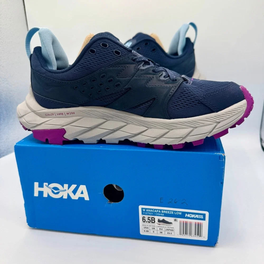 NWT Hoka Anacapa Breeze Low Women’s Hiking Shoes in Outer Space / Harbor Mist - Picture 8 of 16